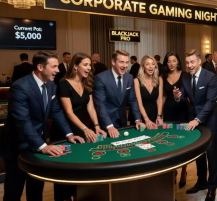 Mobilne stoły do ruletki i blackjacka podczas eventu
